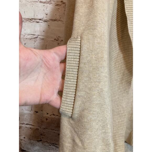 Land's End Sweater Womens Medium Beige Open Front Long Line Cardigan Neutral - Picture 13 of 13